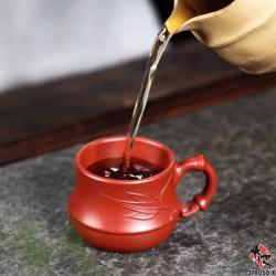 竹节紫砂杯 TEA CUP(RED)